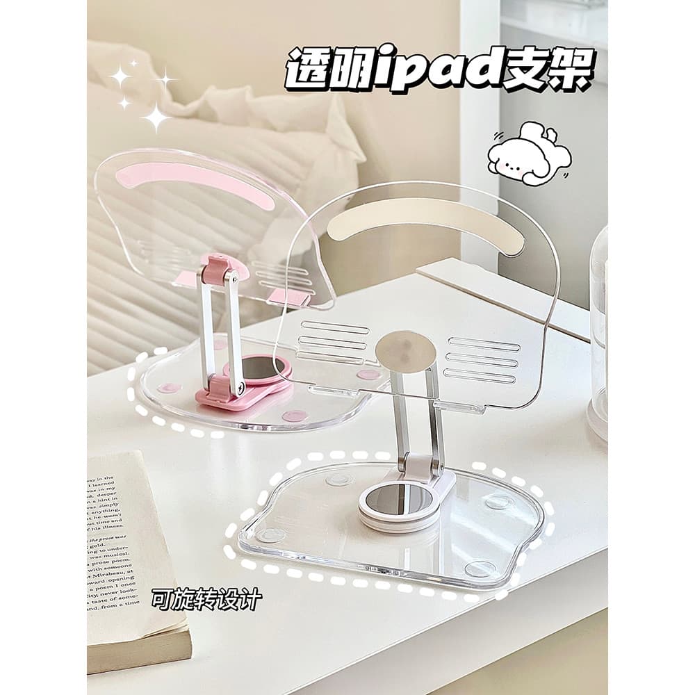 Desktop telefone móvel Tablet suporte computador transparente ipad estudante dormitório desktop prateleira de leitura qu