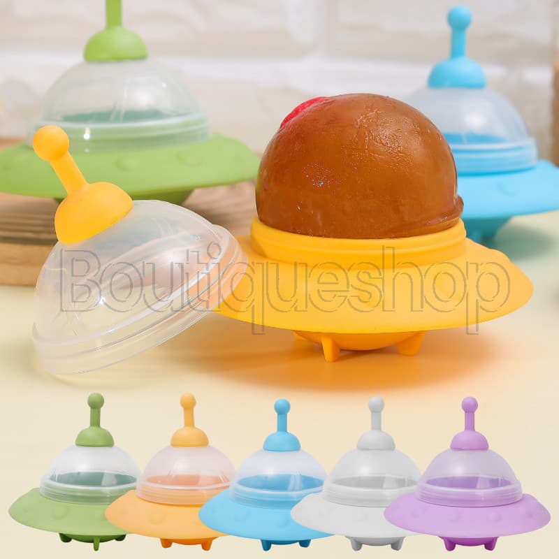 Molde De Bola De Gelo De Disco Voador-Ferramenta Para Fazer Sorvete DIY-Caixa Circular De Plástico-Bebidas Frias , Café-