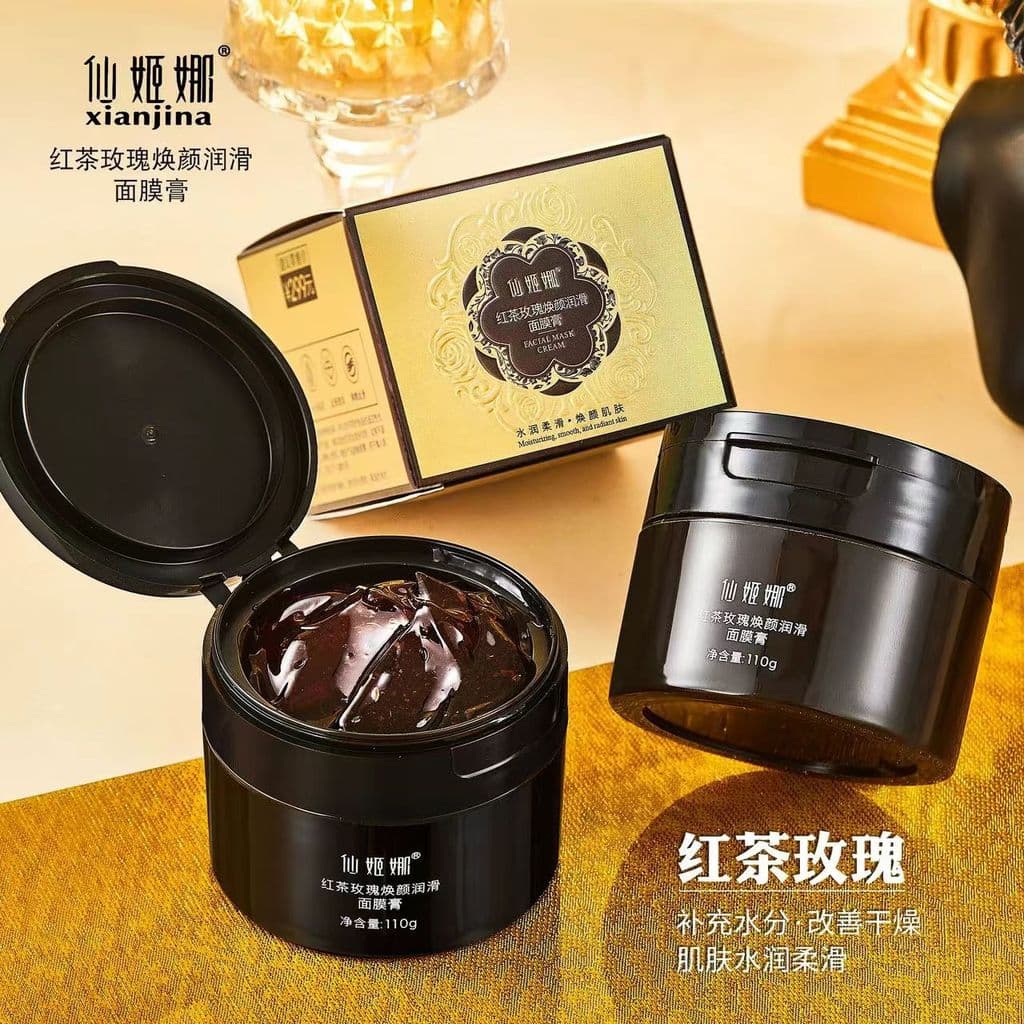 Senjina Black Tea Rose Máscara Lubrificante Rejuvenescedora Creme Máscara Mancha Hidratante Hidratante Produto Genuíno