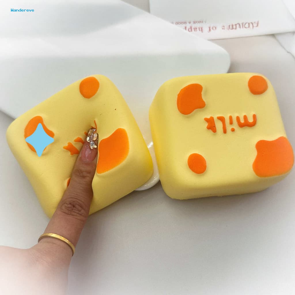 Escritório Alívio Do Estresse Brinquedo Em Forma De Comida Bola Simulação Leite Tijolo Espremer Fidget Pudim Pitada Desc