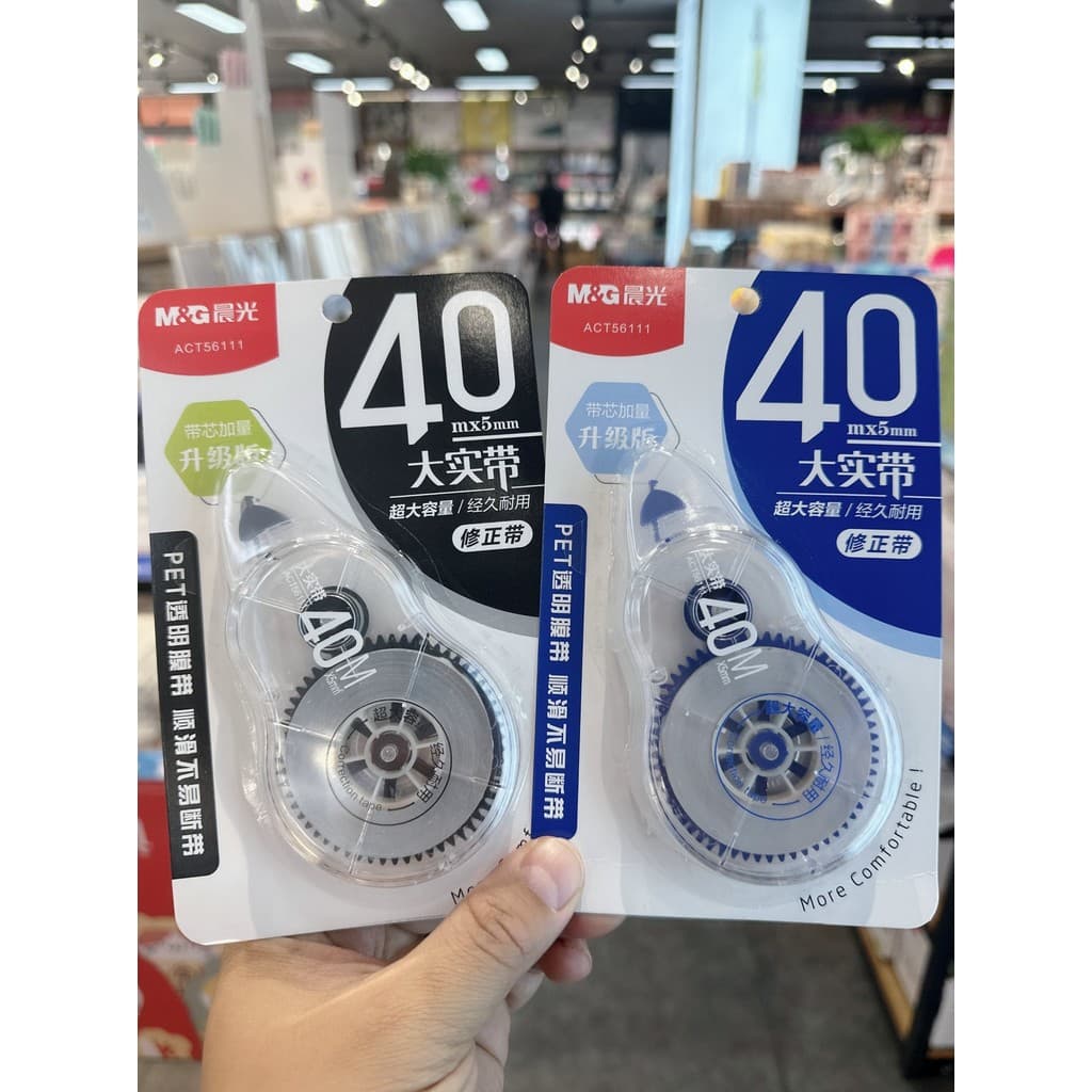 Fita corretiva de luz matinal 40m Versão atualizada de grande capacidade 56111 Suave inquebrável com fita de filme trans