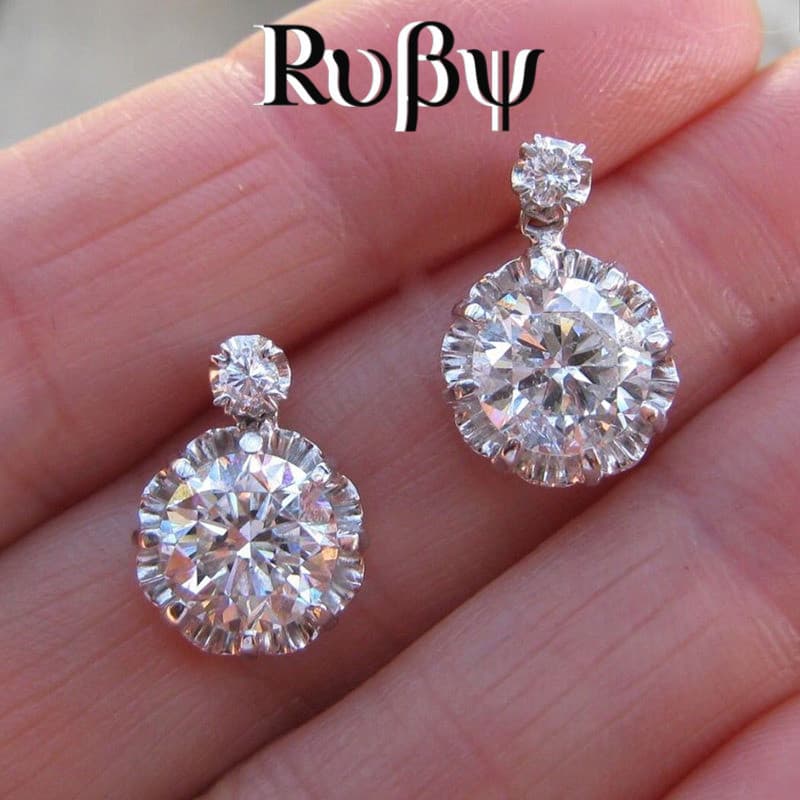Rubi * novo estilo brincos moda tendência piscando diamante zircão brincos feminino temperamento flor brincos acessórios