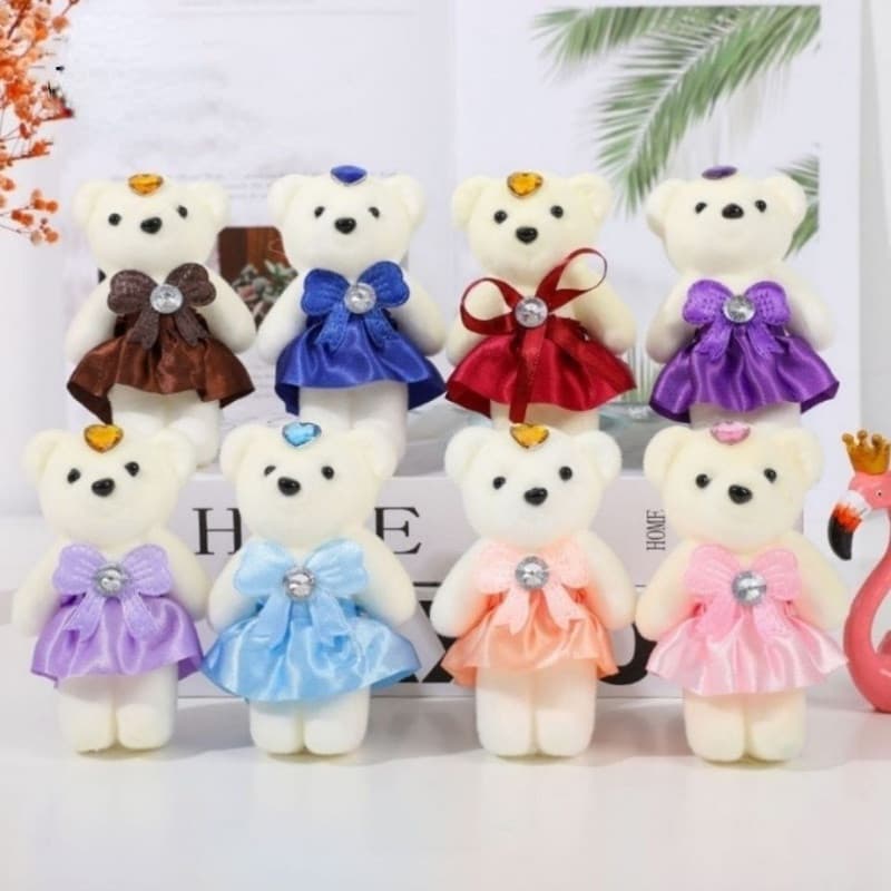 10 Pçs Modelos De Casal Par Urso Buquê De Flores Dos Desenhos Animados Bonecas Decoração Do Casamento Acessórios Present