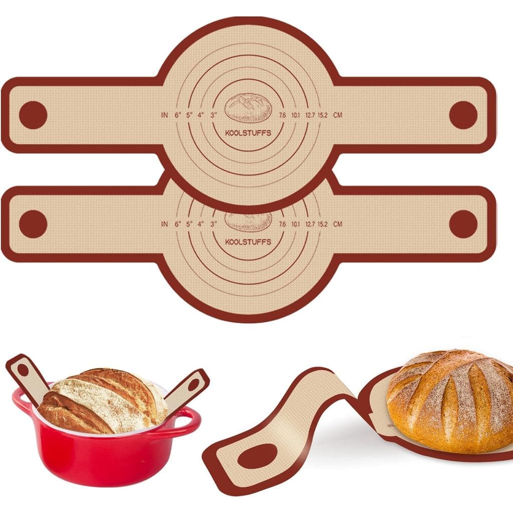 Suporte de Silicone para Pão para Forno Holandês, 2 Peças Vermelhas Antiaderentes e Reutilizáveis, Acessórios para Assar