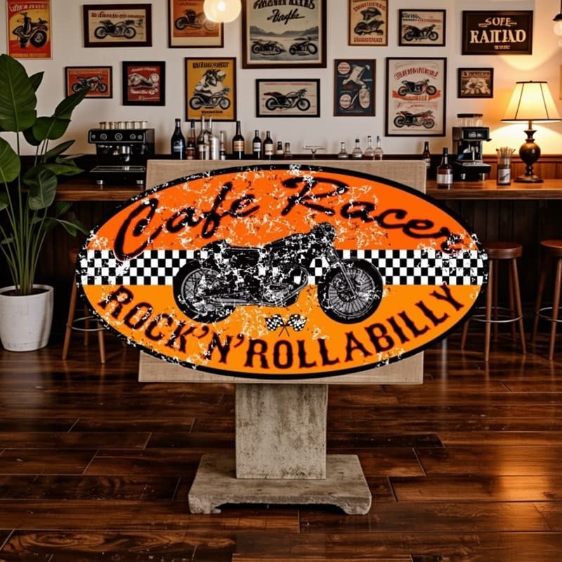 Café Racer Old School Adesivos City Rock Retro Blossom