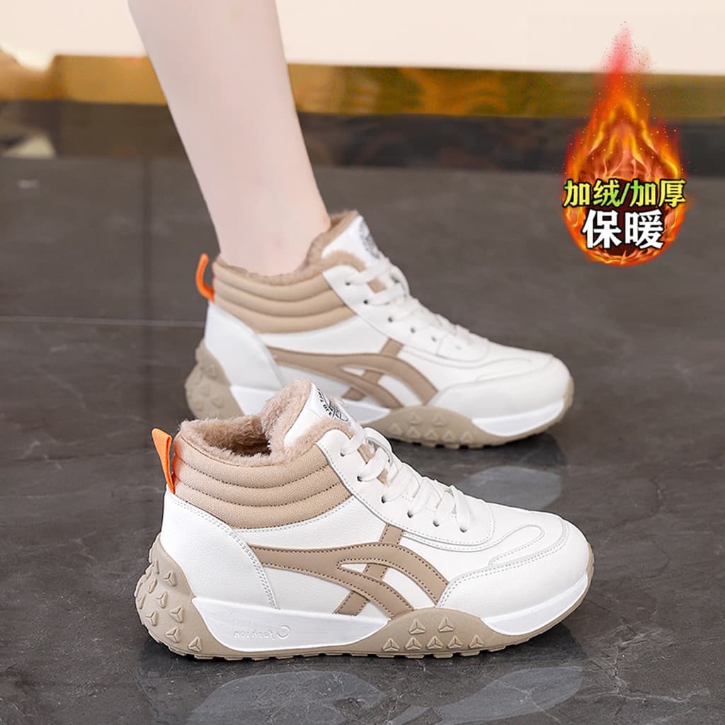 Sapatos de alta qualidade Forrest Gump sapatos femininos de lã branca 2026 novo estilo inverno sapatos de algodão quente