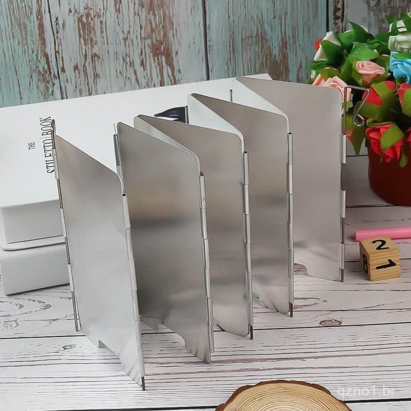 9 Placas Fogão Protetor De Vento Dobrável Exterior Para Piquenique A Gás Tela De Camping Utensílios De Cozinha