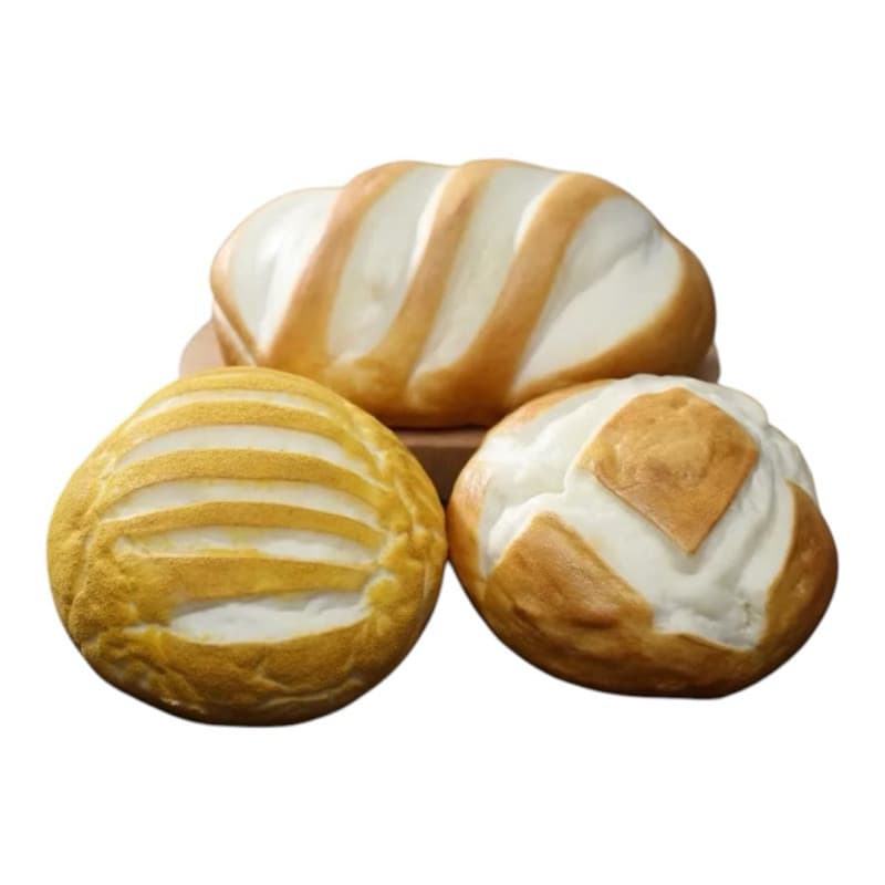 Kit 3 Pães Artificiais Médios Para Decoração Mesa Santa Ceia banha broa redondo