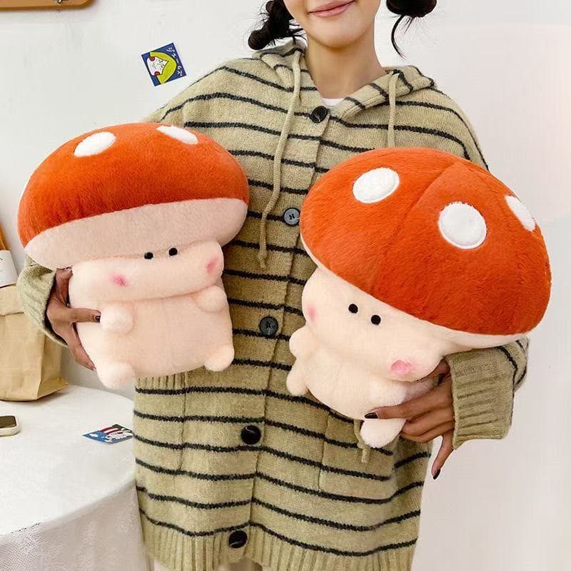 Ador谩vel brinquedo de pel煤cia em forma de cogumelo, um companheiro reconfortante e curativo, almofada de cogumelo super