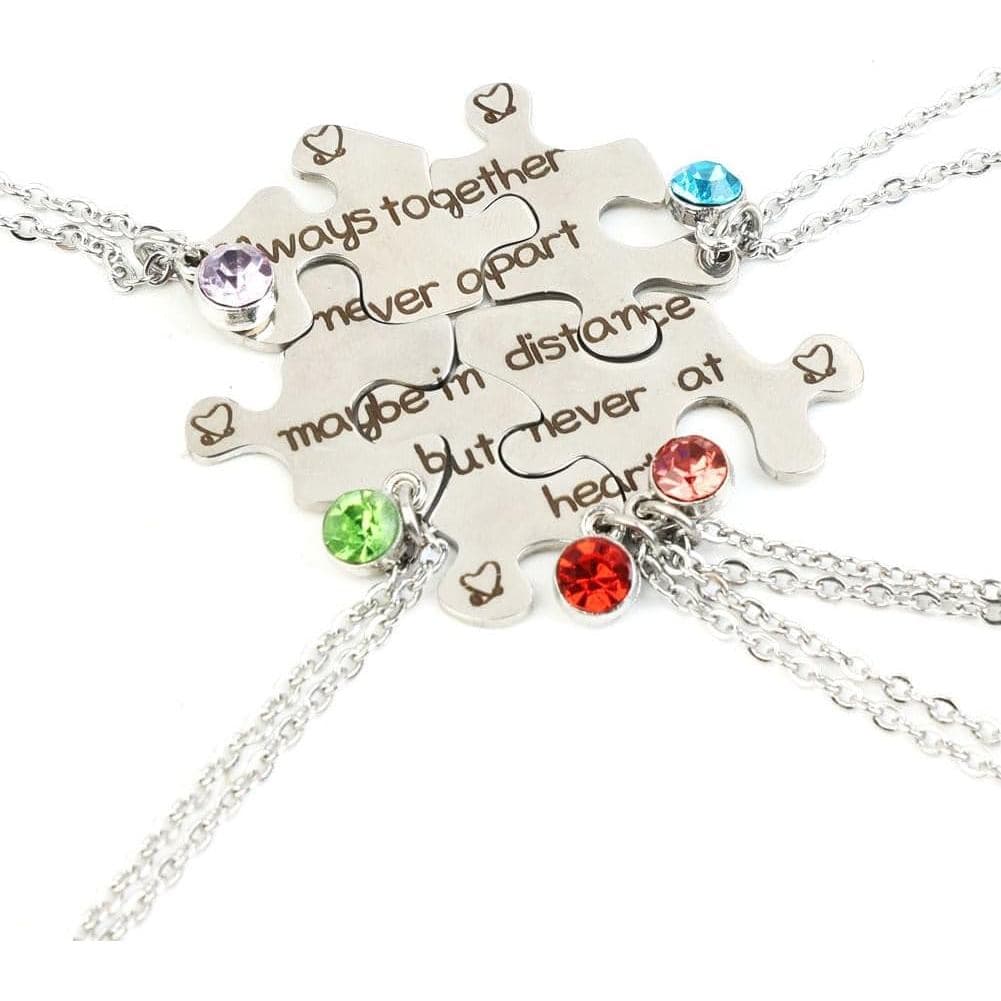 Colar BFF para 5 6, Colar de Amizade em Aço Inoxidável com Design de Quebra-Cabeça para Irmãs