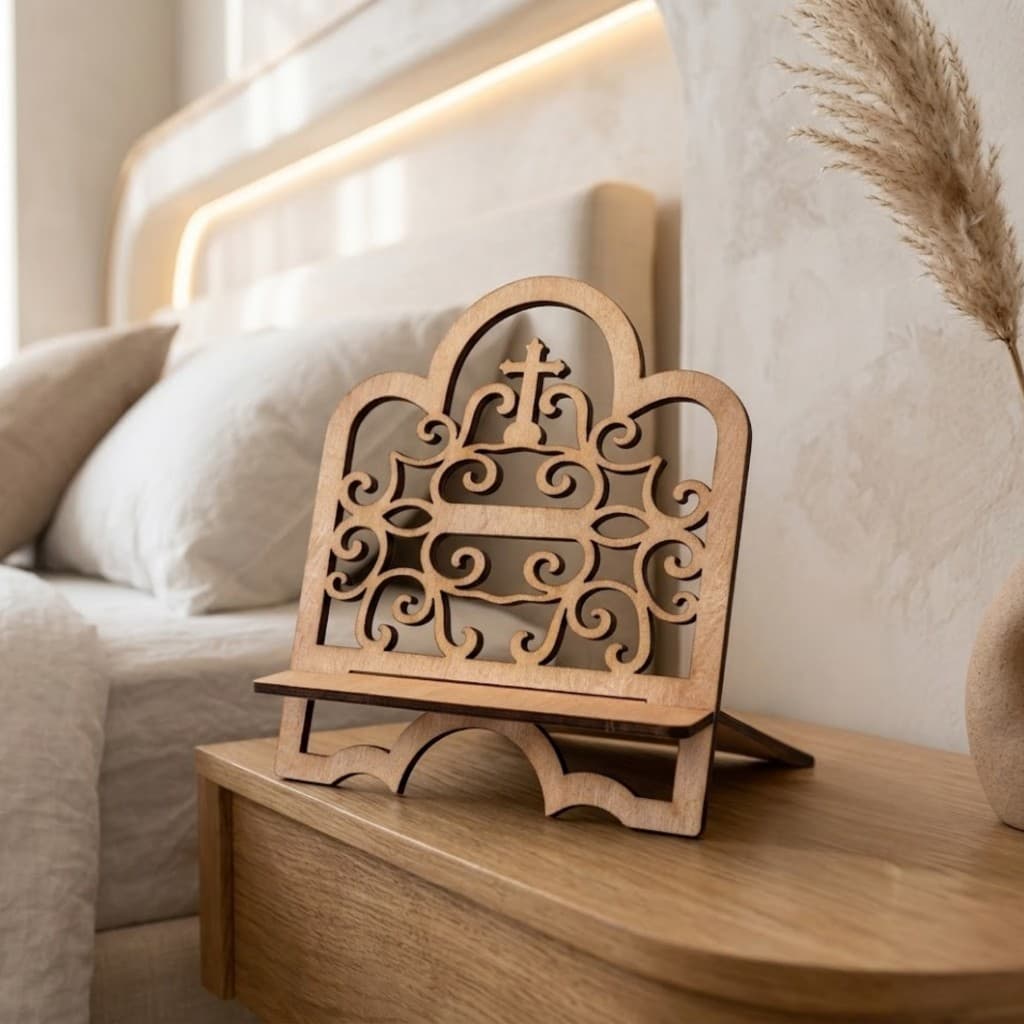 Suporte Para Bíblia E Livros Mdf Cru 3mm Com Cruz