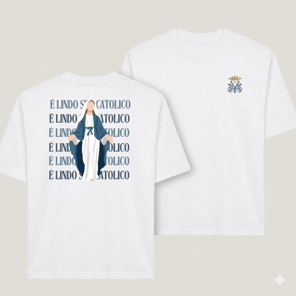 Camiseta Unissex Estampada Nossa Senhora Das Graças 100% Algodão