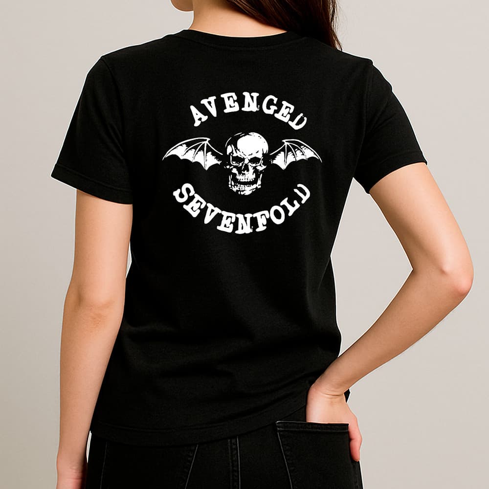 Camiseta T-shirt Justa 100% Algodão Feminina Masculina Avenged Rock Classica Casual Basica Look Show