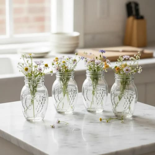 Kit 02 Vasos Decorativo Vidro Flores Solitário Mesa Posta