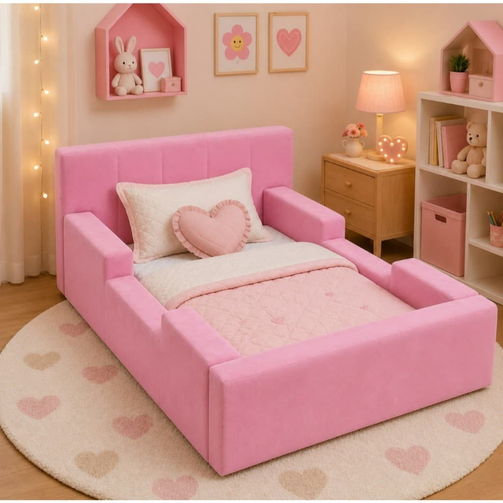 Cama Montessori Infantil Luxo com Fechamento Com Velcro e Acabamento Moderno Confortável Envio Imediato