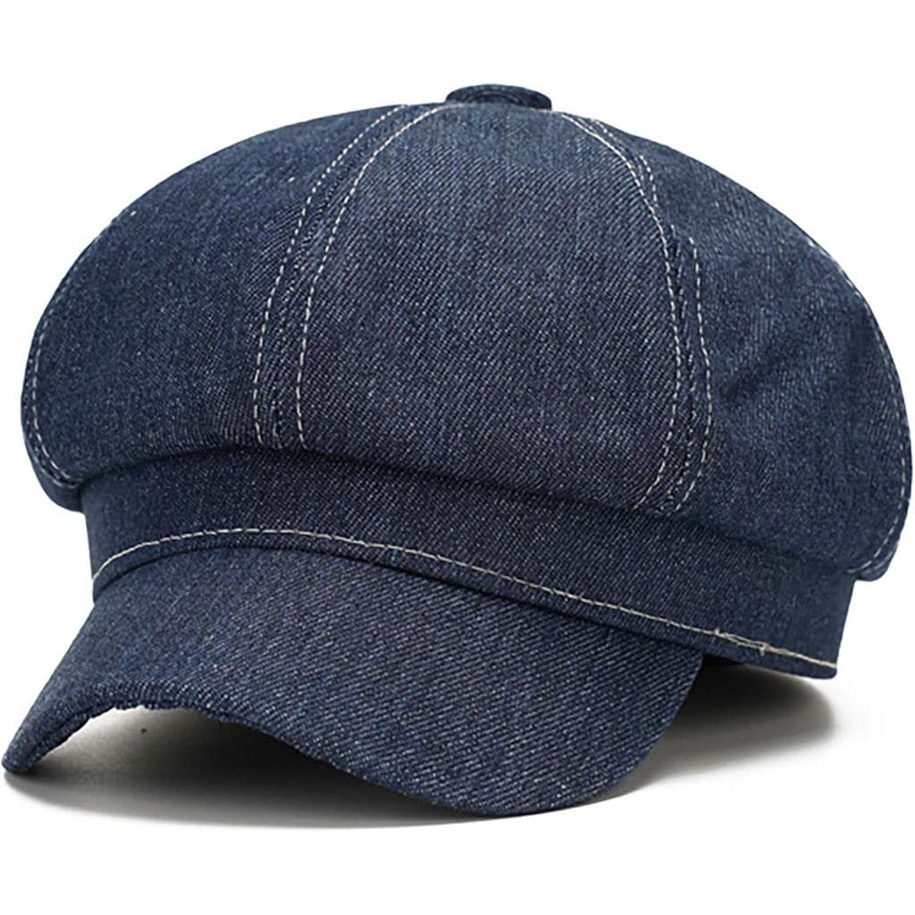 Women Denim Beret Hat Washed Newsboy Caps French Cap