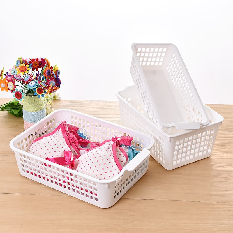 Cesta de armazenamento de mesa de plástico bancada doméstica oco cesta de armazenamento caixa de armazenamento lanche ce