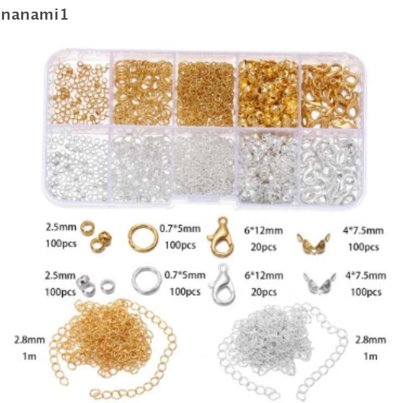 nanami1 1260 Unidades/Conjunto Kit Inicial Para Fabricação De Joias Brincos Colar Descobertas DIY Contas Acessórios De J