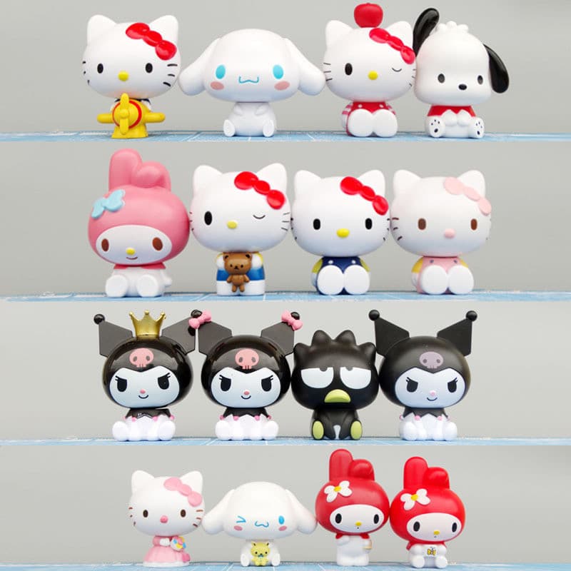 1 Pçs Minha Melodia Anime Figura Olá Kitty Kuromi Badtz-maru Cinnamoroll Pochacco DIY Decoração Do Bolo Figuras De Ação