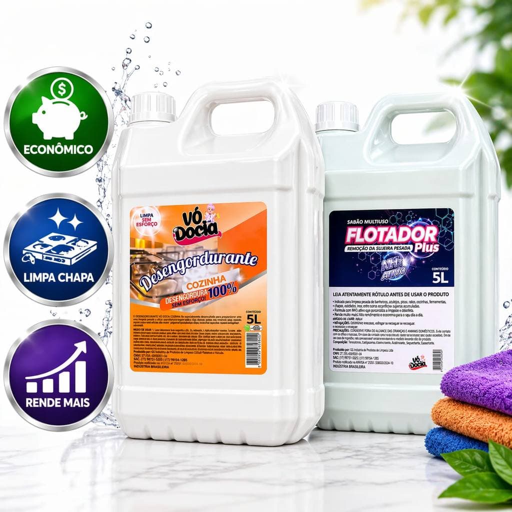 Kit Faxina Básico Limpador De Chapa e Flotador Multiuso 5L