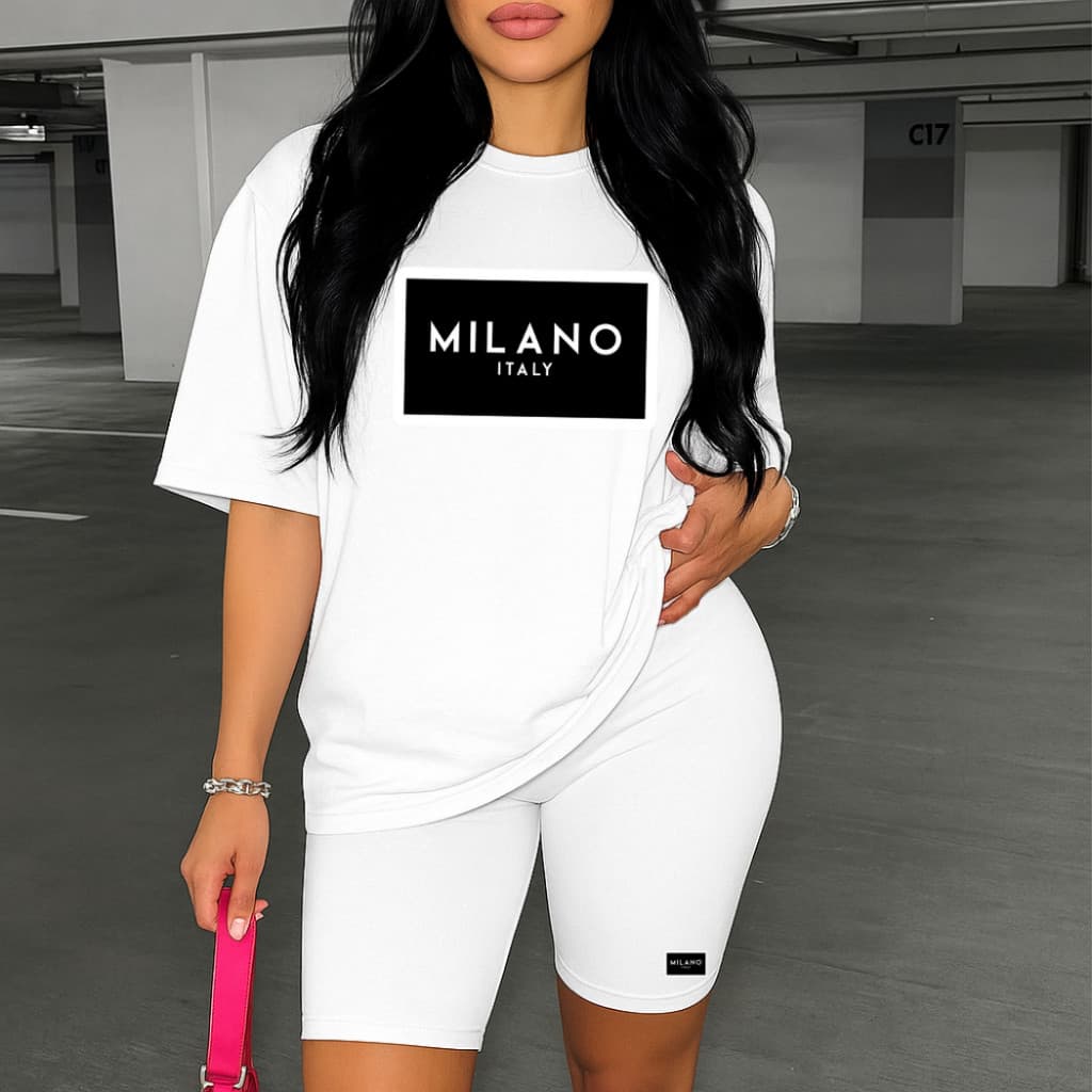 Camiseta Feminina Milano Italy Algodão 100% Malha Premium Estilo Treino Academia Blogueirinha ENVIO IMEDIATO