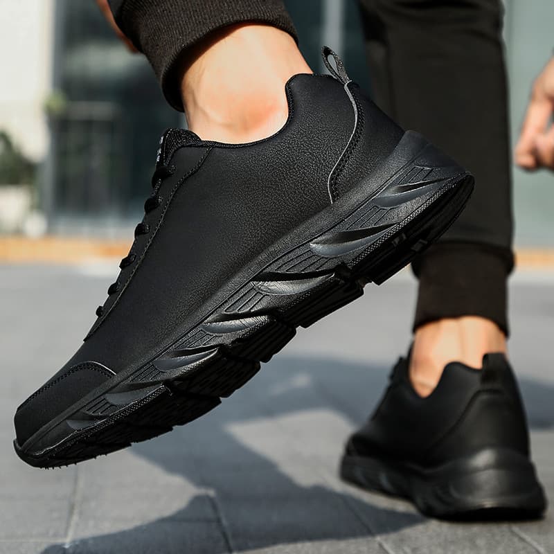 Beamon sapatos masculinos sapatos esportivos 2026 primavera novo estilo leve preto tênis de corrida couro à prova dwater