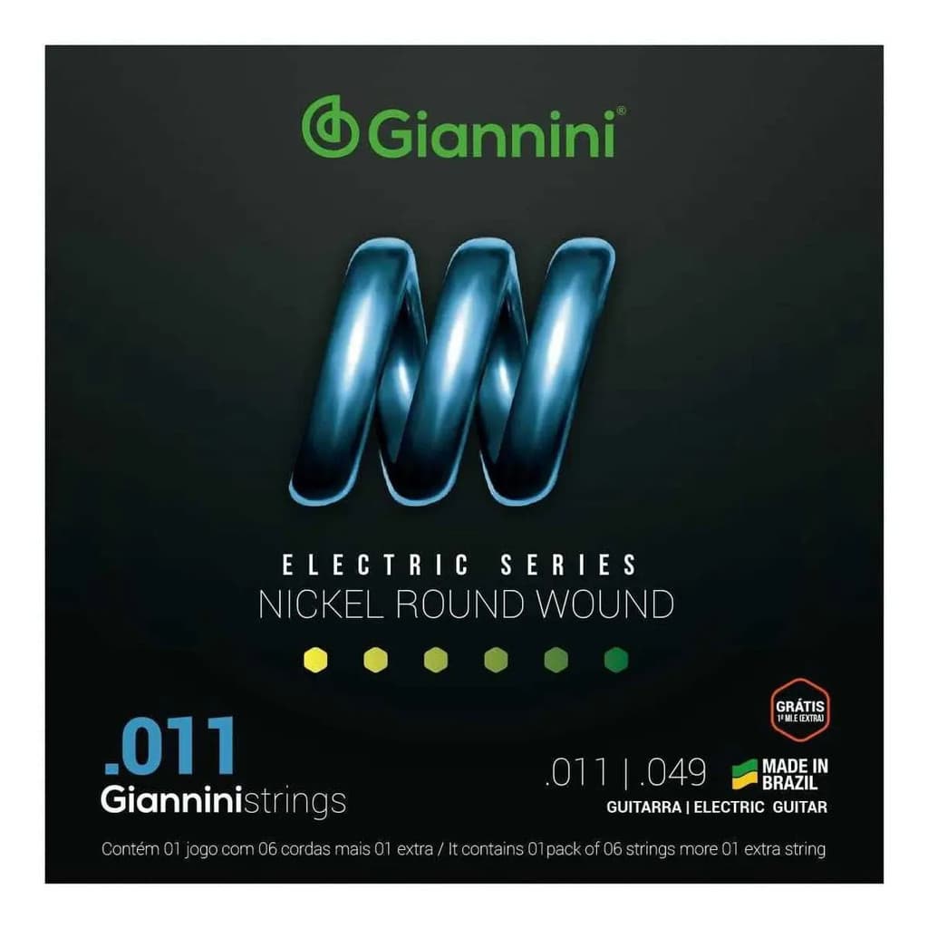 Encordoamento Guitarra Giannini Geegst.11 Nickel Round Wound