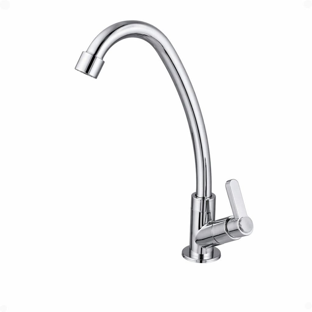 Torneira Cozinha Bancada Bica Móvel Cromada 360° Fácil Instalação, Fabricada em ABS, Bica Alta