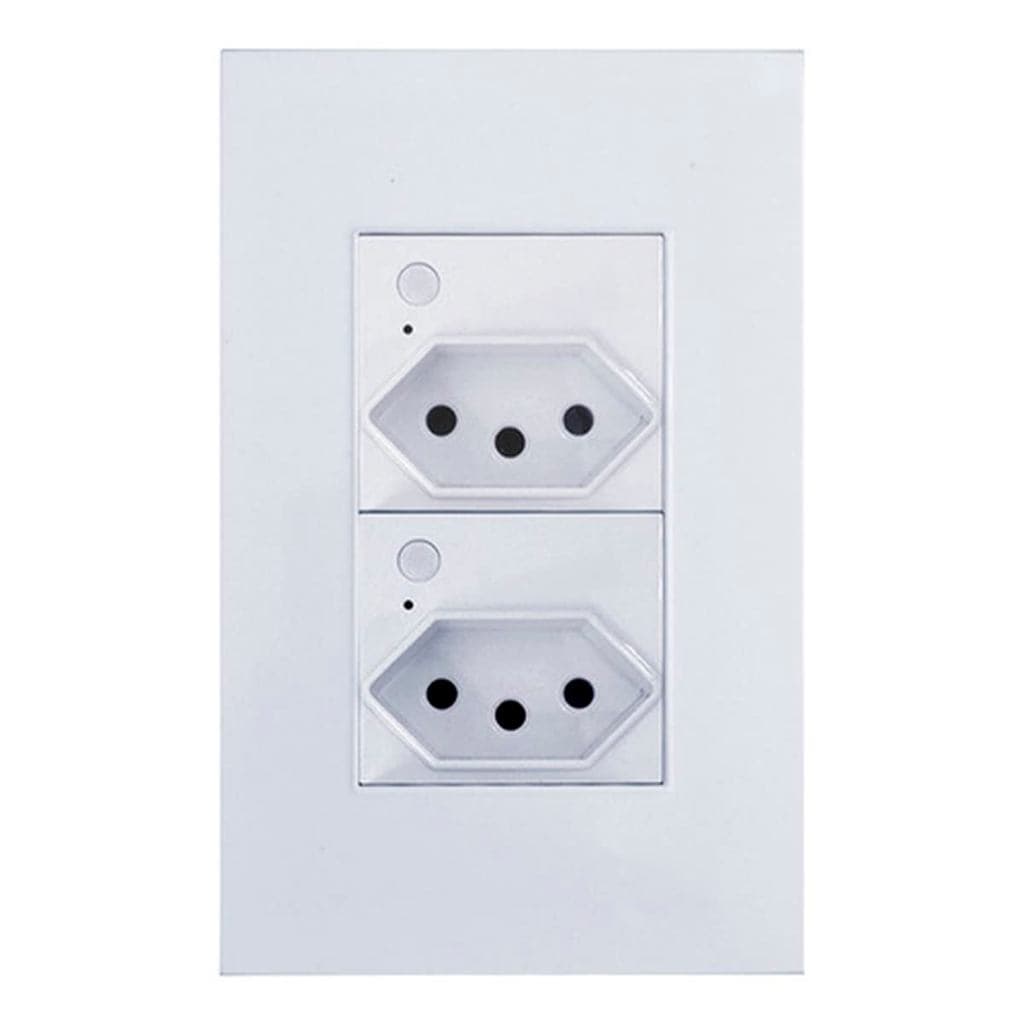 Tomada Dupla 10A Inteligente Com Botão Manual Compátivel com Alexa e Google Home