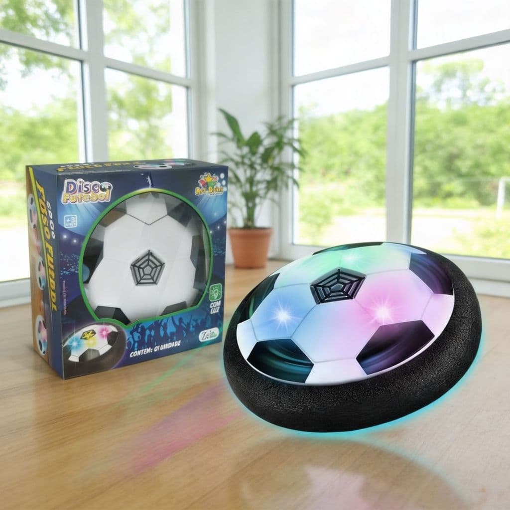 Bola Futebol Flutuante LED Elétrica Hover Disco Crianças Indoor