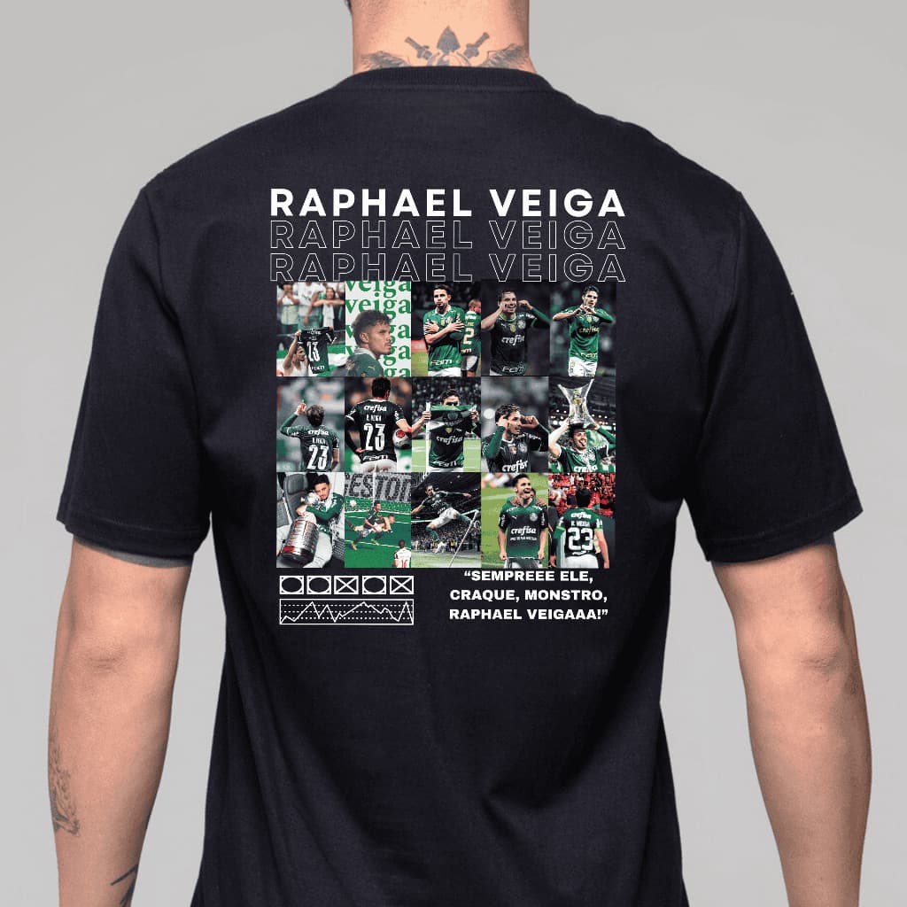 Camiseta Raphael Veiga Jogador Futebol Bola fotos 100% Algodão 30.1