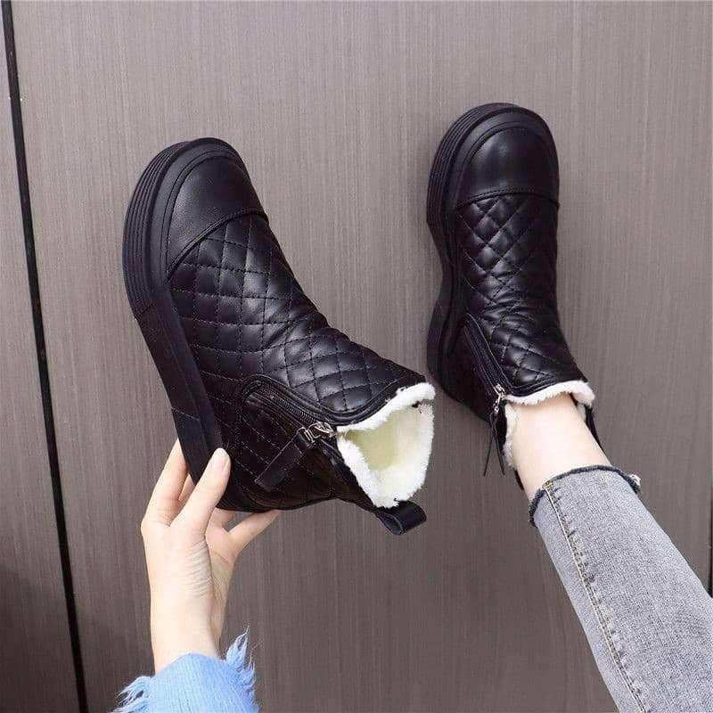 Botas Martin de inverno à prova d'água 2026, lã do nordeste, quente, Extra grossa, sola macia, espessada, botas de neve
