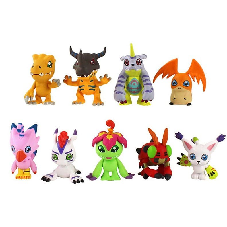 9Pcs/Lote 3-5cm Figuras De Aventura Digimon Gomamon Piyomon Agumon Patamon Gabumon Tentomon Palmon Anime Modelo De Brinq