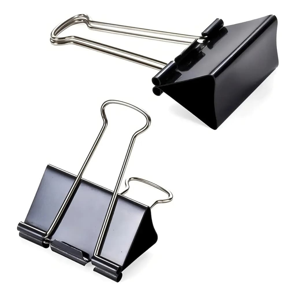 Prendedor Papel 51mm Binder Clip Grampomol 24 Und Preto