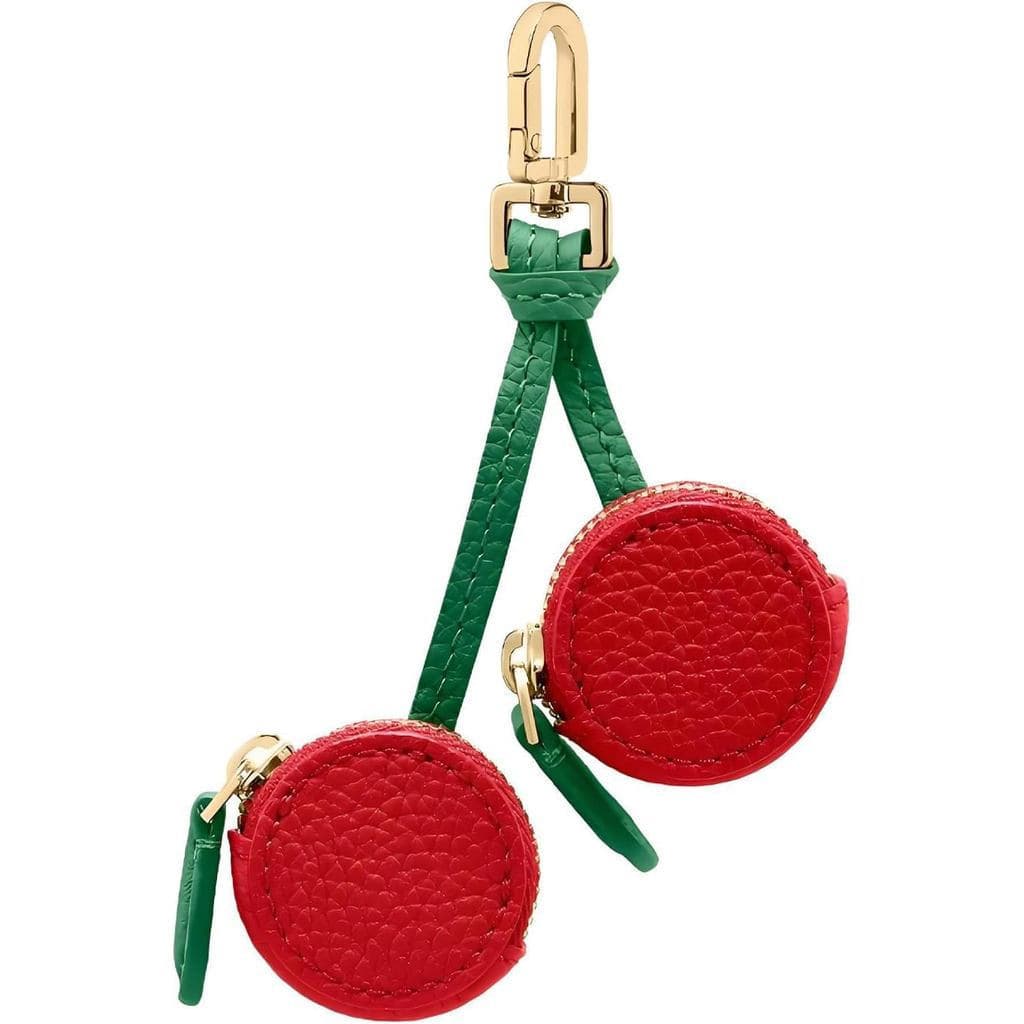 Bonito Mini Bolsa De Moedas Chaveiro Couro Cereja Saco Encantos Para Bolsas Menor Fruta Carteira s Mulher Presente Perfe
