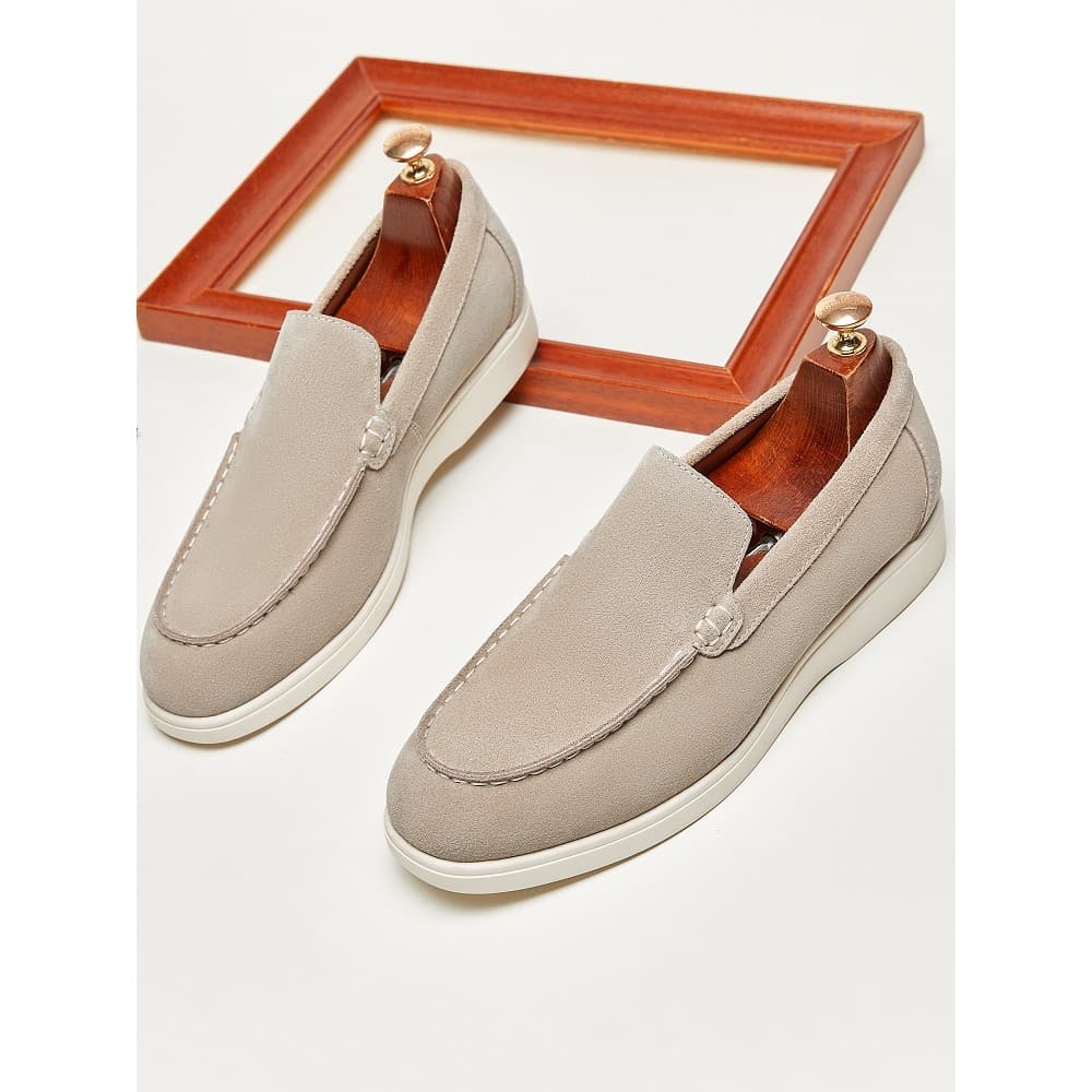 Estilo britânico Retro couro genuíno fosco mocassins masculinos deslizamento em camurça sapatos casuais masculinos ervil