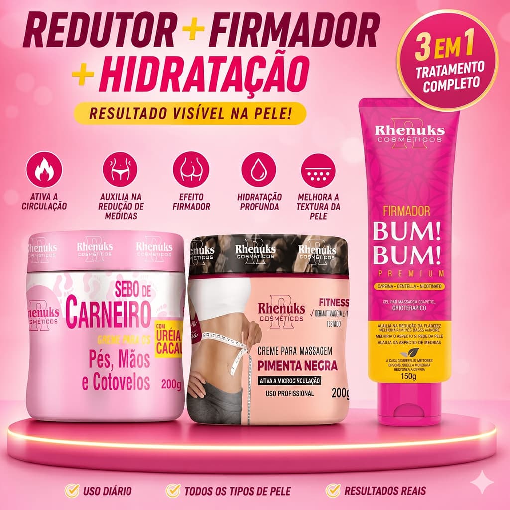 Kit Sebo De Carneiro + Pimenta Negra + Firmador Bumbum Rhenuks