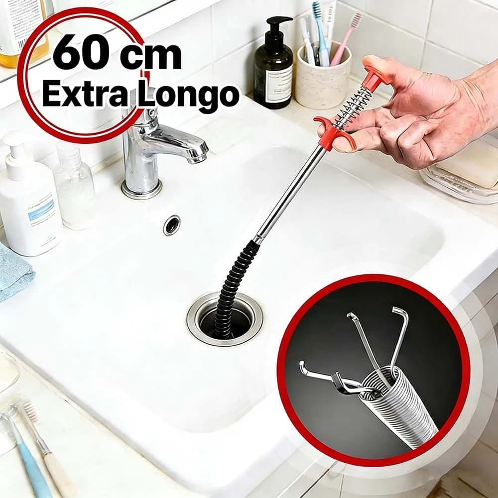 Kit 4 Desentupidores de Ralo 4 Garras | Elimina Cabelos na Hora e Desentope Sem Esforço