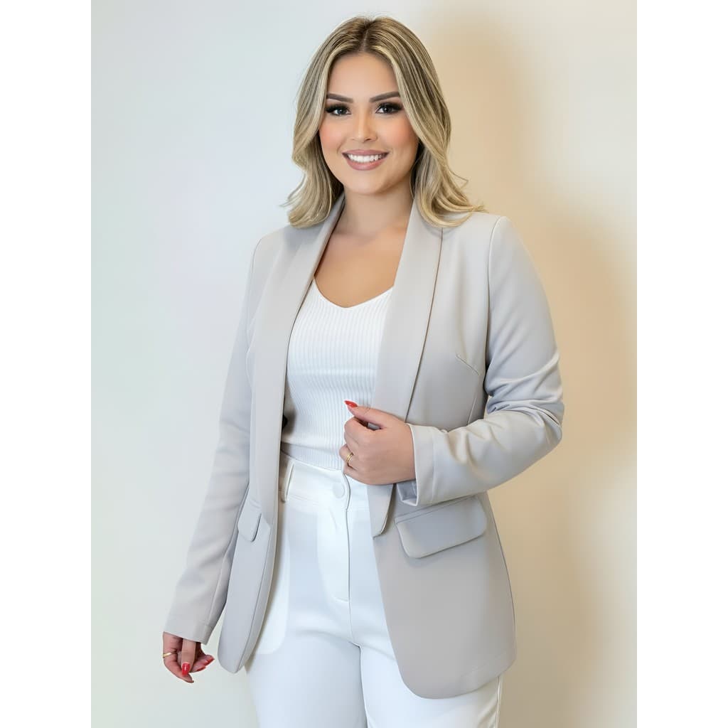 Blazer Feminino Social Sobretudo Casado Terninho Alfaiataria Elegância Conforto Alfaiataria Moderna