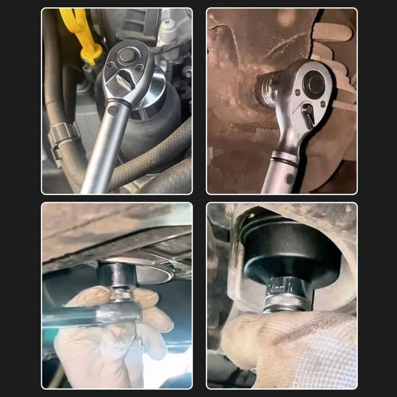 RUN 27 32 36Mm Chave De Filtro De Óleo Com Construção De Aço 3 8 Drive Soquete Removedor Ferramenta De Carcaça Automátic