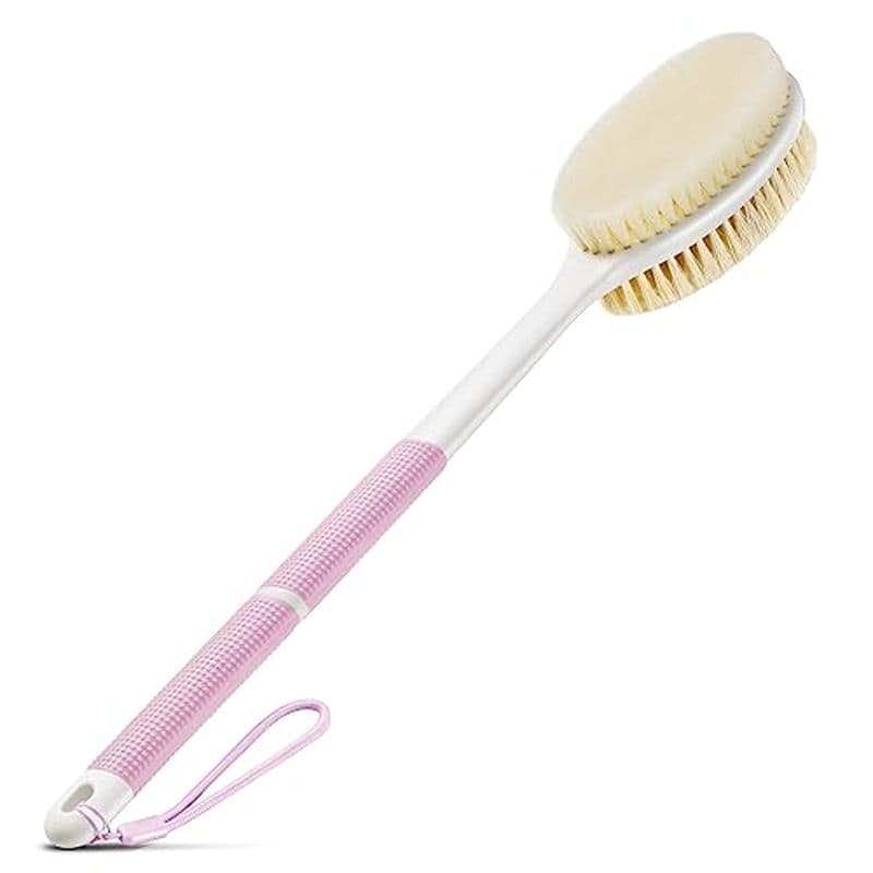 Backski Body Scrubber Antiderrapante Para Chuveiro , Escova De Cabo Longo Com Cerdas Rígidas E Macias , Esfoliante Lavag