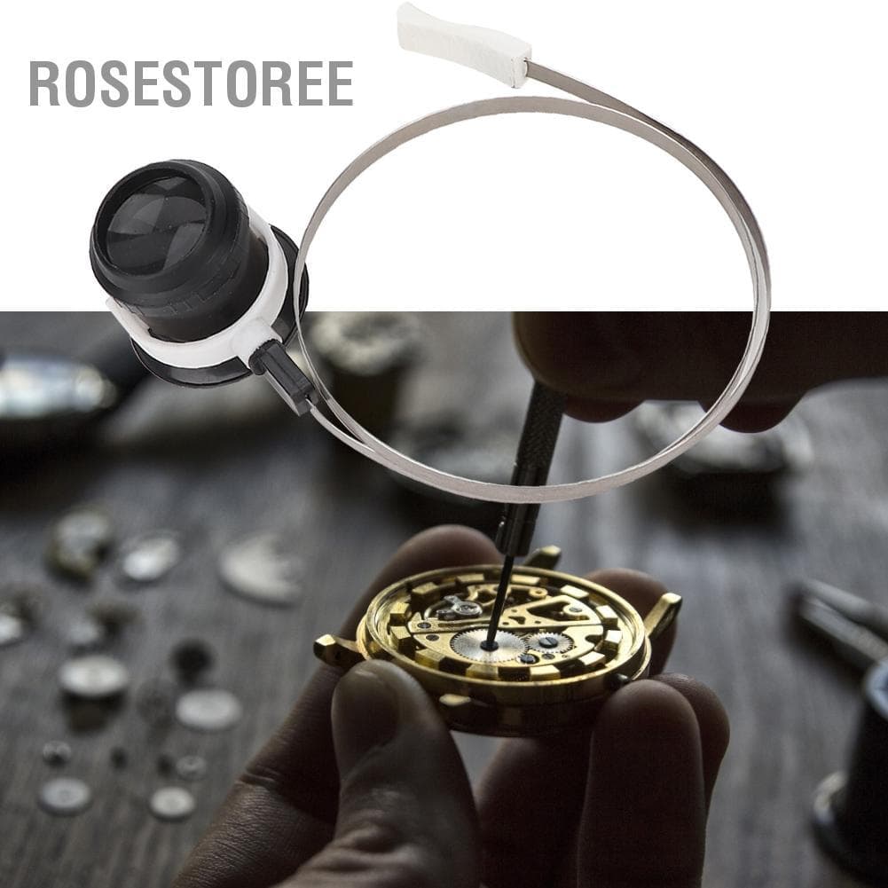 Rosestoree Alucy Joalheiros Lupa Lupa 10X Ferramenta de olho Ampliação Ferramentas de reparo de relógio