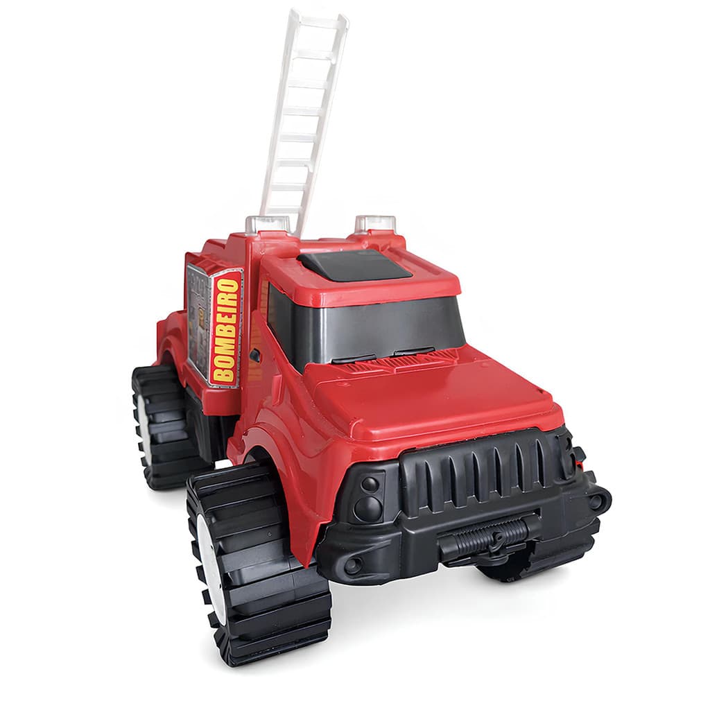 Brinquedo Caminhão de Bombeiro Kraft Tamanho Grande com Escada - Vermelho