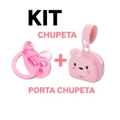 Kit Chupeta e Porta Chupetas Silicone Orto ou Redonda (nova)