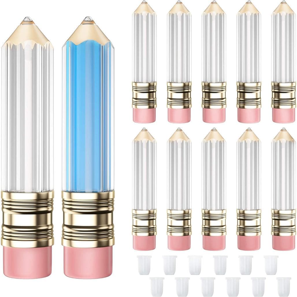 RONRONS 12 Peças de Tubos de Brilho Labial em Forma de Lápis, Recipientes Vazios de Brilho Labial em Forma de Lápis, Tub
