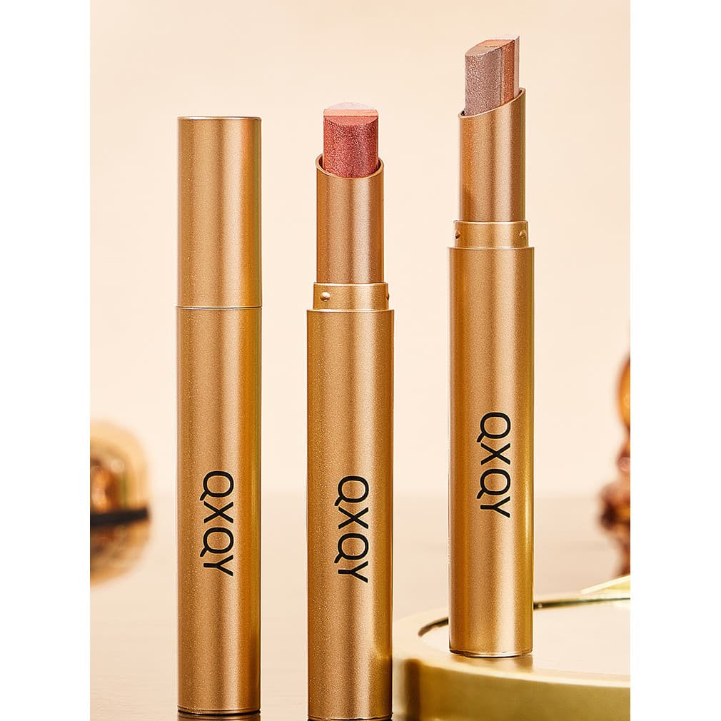 QXQY radiante três cores sombra em bastão natural tridimensional fácil de colorir não é fácil de desbotar natural tridim
