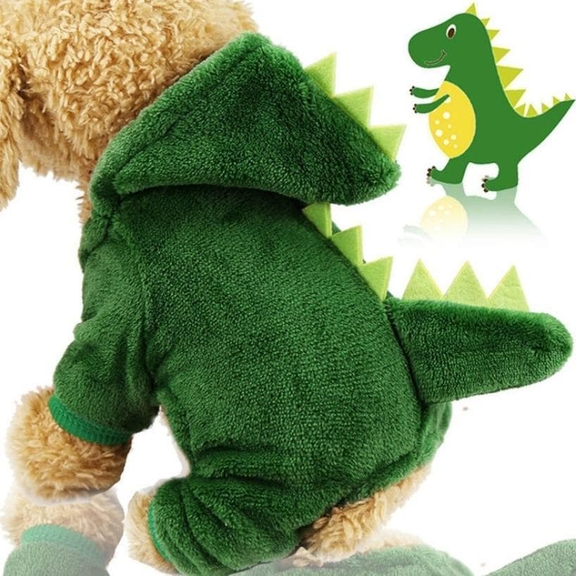 1 Pçs Bonito Animal De Estimação Casaco Quente Coral Velo Dinossauro Roupas Para Cães Outono E Inverno Traje Do Cão De H