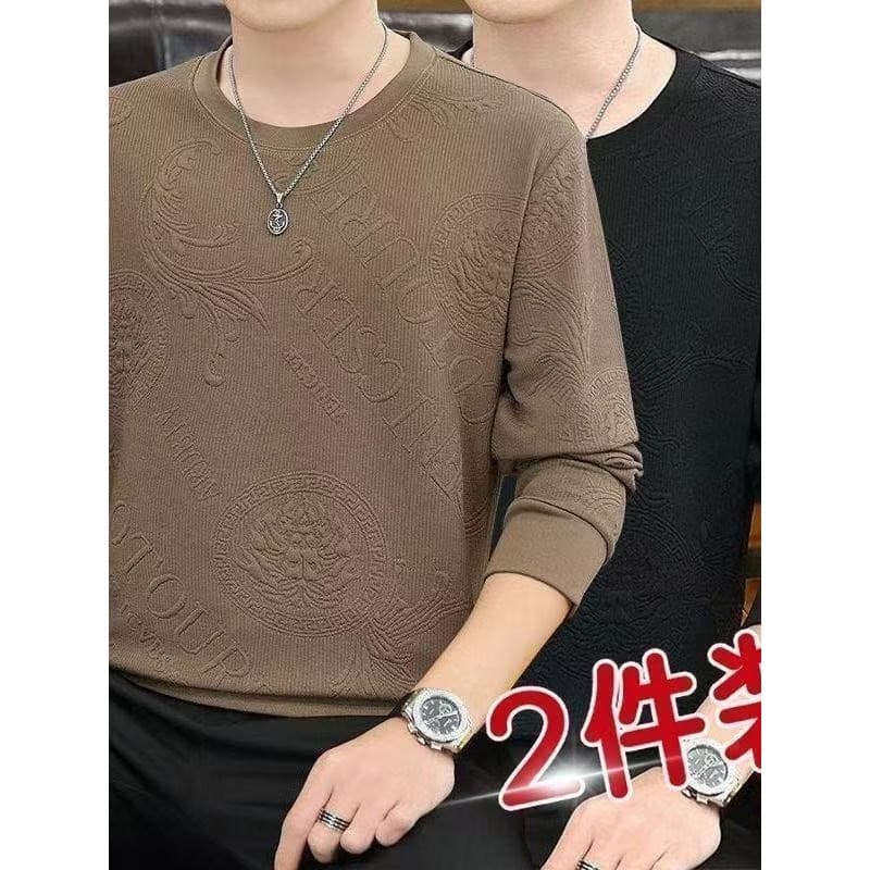 Etiqueta de corte de comércio exterior ~ moletom masculino moda Jacquard Casual cor sólida na moda novo estilo 2026 novo