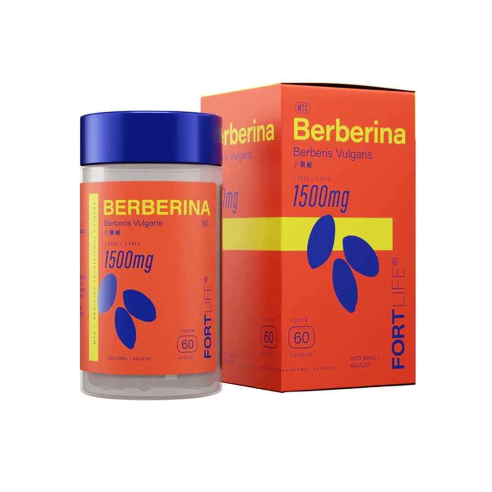 Berberina 500mg Por Dose C/60 Cápsulas - Fortlife
