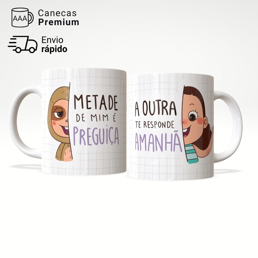 Caneca Divertida Cerâmica Premium Vários Modelos Coleção Amiga Presente Criativo Com Frases Memes E Humor Engraçada